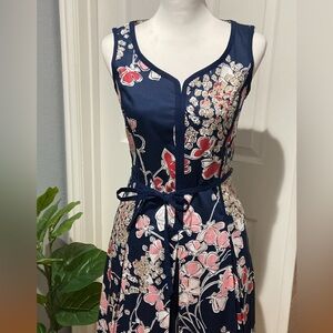 Floral Navy and Pink Dress